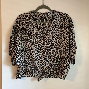 Cheetah button-up blouse, Size M